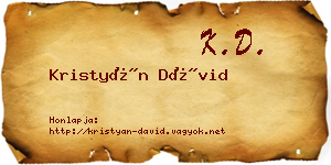 Kristyán Dávid névjegykártya